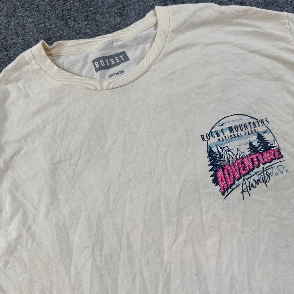 Boxset T Shirt Medium Off White Rocky Mountains National Park Mens